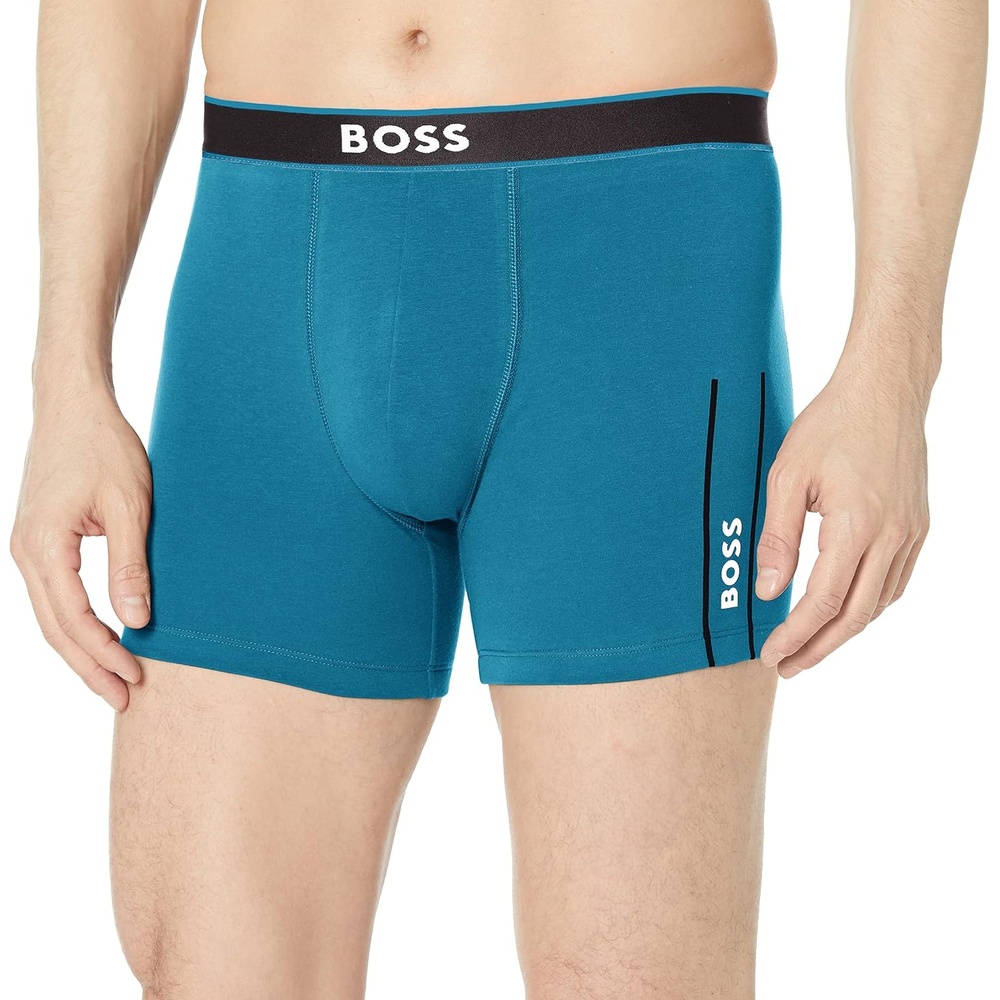 image:imageBOSS mens Boxer Brief 24 LogoCerulean Blue