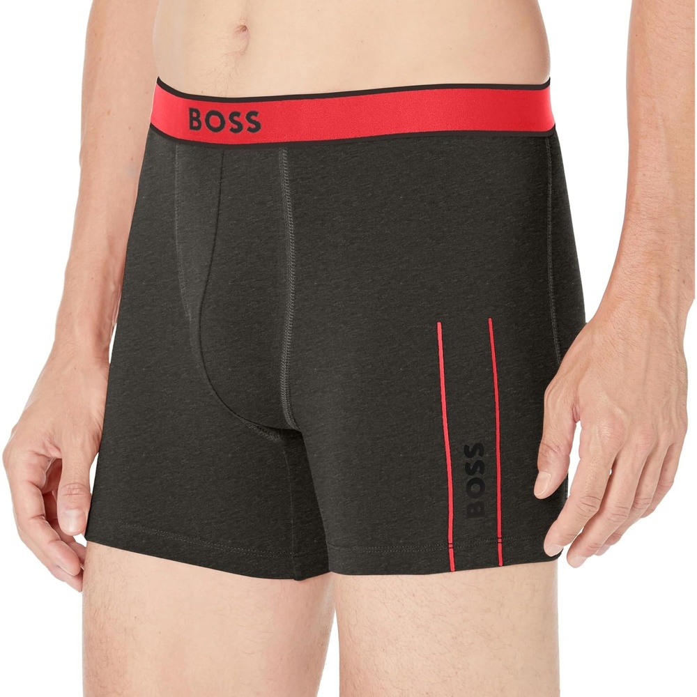 image:imageBOSS mens Boxer Brief 24 LogoPixel Grey  Orangecom