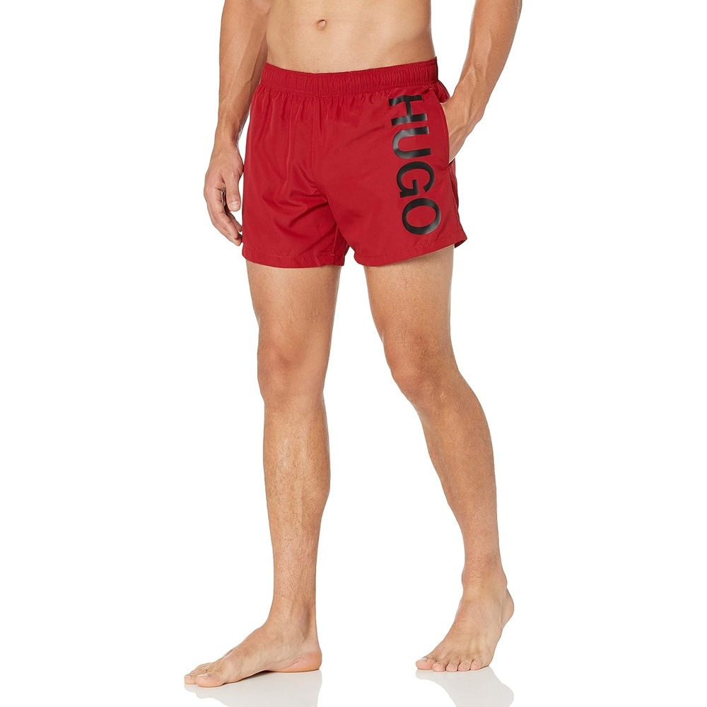 image:imageHugo Mens Vertical Logo Swim TrunksBrick Red