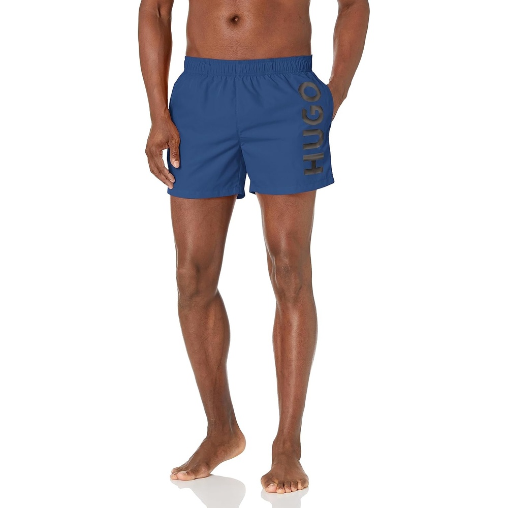 image:imageHugo Mens Vertical Logo Swim TrunksFinland Blue
