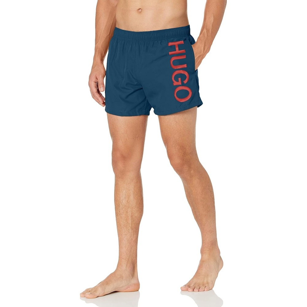 image:imageHugo Mens Vertical Logo Swim TrunksSpace Navy