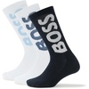 image:imageBOSS Mens 3Pack Bold Logo Solid Cotton SocksBlack DuskWhite BoneWhite Bone