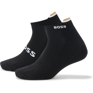 BOSS Men’s 2 Pack Iconic Bold Logo Combed Cotton Ankle Socks(Black Dusk/Black Dusk)