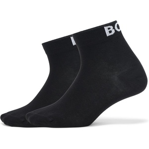 BOSS Men’s 2-pack Logo Design Short Socks(Black)