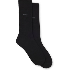 BOSS Men’s 2-pack Solid Mercerized Cotton Dress Sock(Black001)