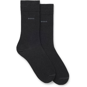 BOSS Men’s 2-pack Solid Mercerized Cotton Dress Sock(Charcoal012)