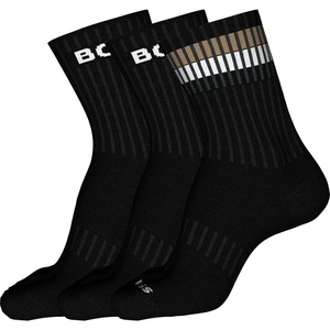 BOSS Mens 3-Pack Bold Logo Solid Cotton Socks(Black Thunder)