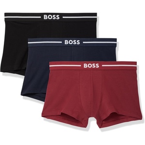 BOSS Men’s 3-pack Bold Logo Trunks(Black Cherry  Black Berry Blue  Black Currant)