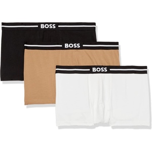 BOSS Men’s 3-pack Bold Logo Trunks(Camel/Bright White/Black)