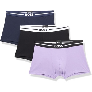 BOSS Men’s 3-pack Bold Logo Trunks(Elderberry Purple  Black Currant  Black Berry)