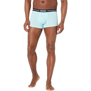 BOSS Men’s 3-pack Bold Logo Trunks(Midnight Blue/Biscay Green/Black Soot)
