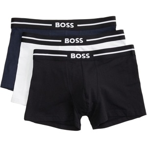 BOSS Men’s 3-pack Bold Logo Trunks(Peacock/Snow/Noir)