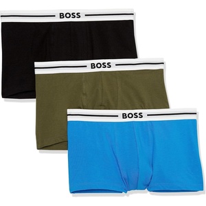 BOSS Men’s 3-pack Bold Logo Trunks(Pitstop Blue/Fern Green/Black)