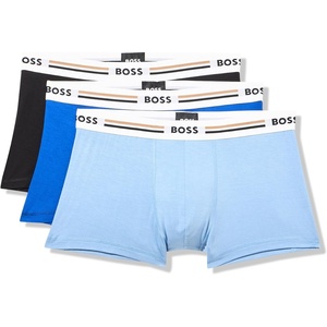 BOSS Men’s 3-pack Iconic Stripe Waistband Trunks(Cobalt/Arctic/Navy)
