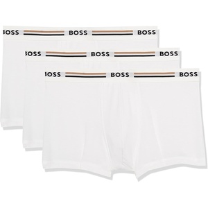 BOSS Men’s 3-pack Iconic Stripe Waistband Trunks(Salt / Salt / Salt)