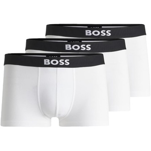 BOSS Men’s 3-pack Logo Icon Trunks(Powder White)