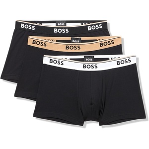 BOSS Men’s 3-pack Multi Color Bold Logo Trunks(Black Gloss)