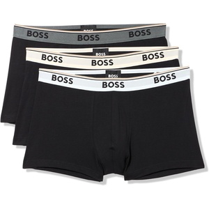 BOSS Men’s 3-pack Multi Color Bold Logo Trunks(Black Licorice)