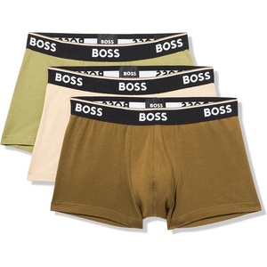 BOSS Men’s 3-pack Multi Color Bold Logo Trunks(Cashew/Split Pea/Olive)