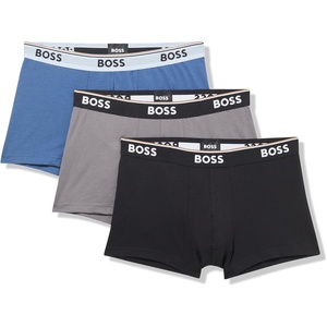 BOSS Men’s 3-pack Multi Color Bold Logo Trunks(Northern Blue/Blue Marine/Khaki Green)