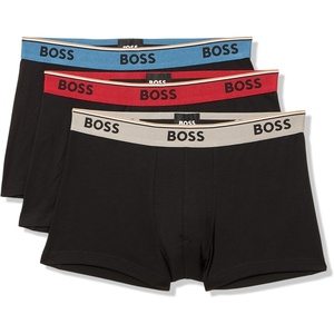 BOSS Men’s 3-pack Multi Color Bold Logo Trunks(Pitch Black)