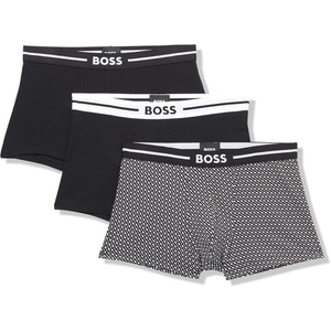 BOSS Men’s 3-pack Multi Design Bold Logo Trunks(Black Currant  Bold Black B  Black Currant)