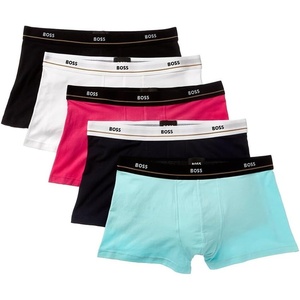 BOSS Men’s 5-pack Bold Logo Trunks(Biscay Green / Slate Grey / Bright Magenta / Medium Indigo / Solid Black)