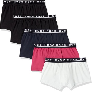 BOSS Men’s 5-pack Bold Logo Trunks(Black Fog/Pale Grey/Stark Navy/Red Berry/Black Fog)