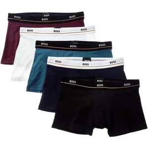 BOSS Men’s 5-pack Bold Logo Trunks(Eggplant/Snow/Cyan/Peacock/Noir)