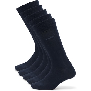 BOSS Men’s 5-pack Solid Cotton Socks(Navy Love)