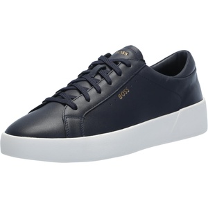 BOSS Men’s Belwar Smooth Leather Low Top Sneaker(Blueberry Blue)