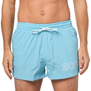 BOSS Men’s Big Logo Swim Trunk(Arctic Blue)