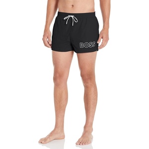 BOSS Men’s Big Logo Swim Trunk(Dark Black)