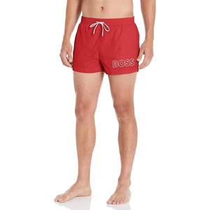 BOSS Men’s Big Logo Swim Trunk(Lipstick Red)