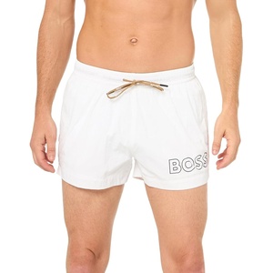 BOSS Men’s Big Logo Swim Trunk(Salt White)