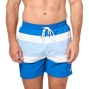 BOSS Men’s Block Stripe Swim Trunks(Nautical Blue)