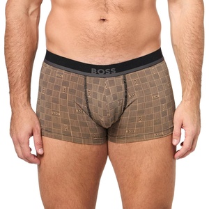 BOSS Men’s Bold Logo 365 Cotton Stretch Trunk Underwear(Black Gloss Zig Zag)