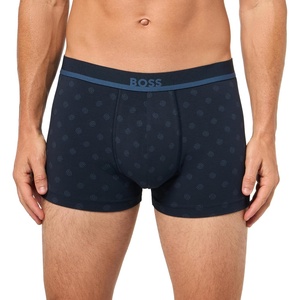 BOSS Men’s Bold Logo 365 Cotton Stretch Trunk Underwear(Blue Marine Print)