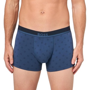 BOSS Men’s Bold Logo 365 Cotton Stretch Trunk Underwear(Northern Blue Print)