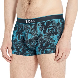 BOSS Men’s Bold Logo Patterned Trunk(Blue Palm Trees)