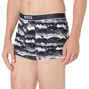 BOSS Men’s Bold Logo Patterned Trunk(Grey Waves)
