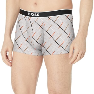 BOSS Men’s Bold Logo Patterned Trunk(Light Ash / Tangerine / Salt)