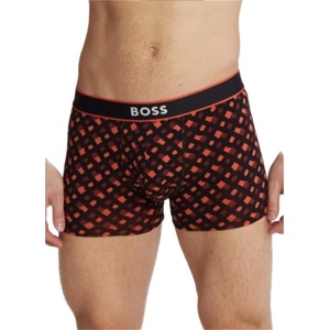 BOSS Men’s Bold Logo Patterned Trunk(Orange Fire)