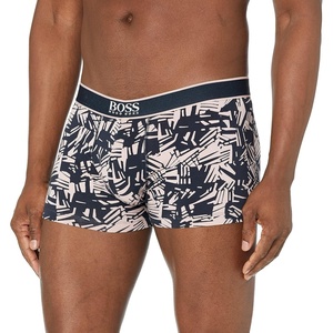 BOSS Men’s Bold Logo Patterned Trunk(Soft Pink/Nightwatch Tropics)