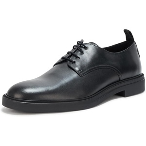 BOSS Men’s Calev Derby Leather Dress Shoe(Black Gloss)