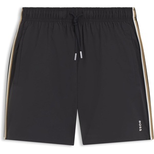 BOSS Men’s Iconic Stripe Swim Trunks(022 Dark Grey)