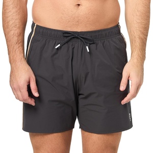 BOSS Men’s Iconic Stripe Swim Trunks(Asphalt)