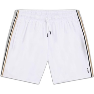 BOSS Men’s Iconic Stripe Swim Trunks(Bright Pink 672)