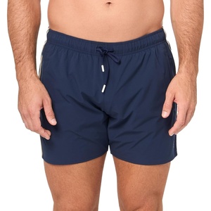 BOSS Men’s Iconic Stripe Swim Trunks(Captain Navy)