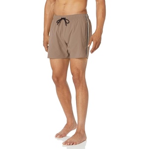 BOSS Men’s Iconic Stripe Swim Trunks(Fern Green)